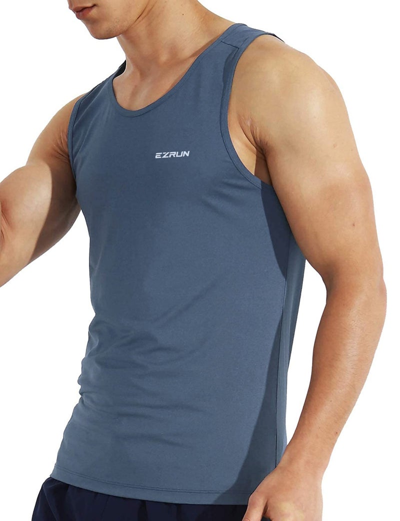 EZRUN Men's Quick Dry Sport Tank Top for Bodybuilding Gym Athletic Running,Fitness Workout Sleeveless Shirts XL - Image 3